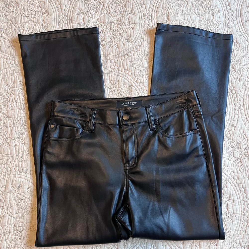 Liverpool Faux Leather Straight Pants